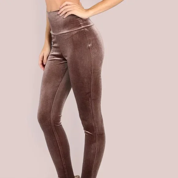 Velvet Leggings Mocha, Size M - Picture 2 of 4